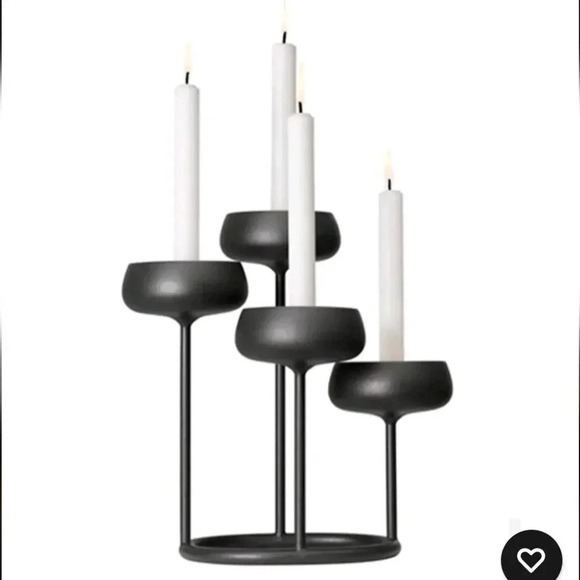 IITTALA Finland Nappula Candelabra 4-Candle Holder Dark Grey Steel Matti Klenell - Picture 1 of 7